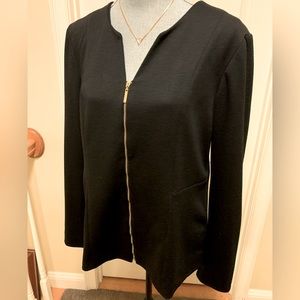 Dana Buchman black jacket with gold zipper NWT size 14
